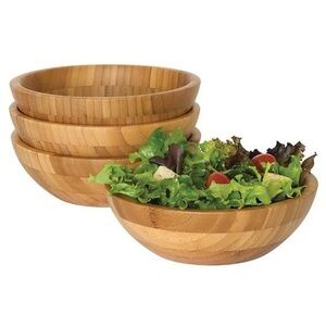 HSN Roy’s 6in Bamboo Bowls 4PC Set New In Box BOHO Modern